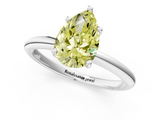 White gold Fancy Yellow Pear  Cut Solitaire Engagement Ring with Four-Prong Setting and Classic Band_21