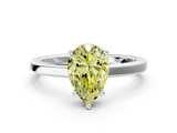 White gold Fancy Yellow Pear  Cut Solitaire Engagement Ring with Four-Prong Setting on a Classic Band_20