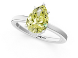 White gold Fancy Yellow Pear  Cut Solitaire Engagement Ring with Four-Prong Setting on a Classic Band_21