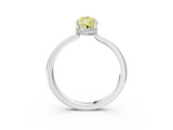 White gold Fancy Yellow Pear  Cut Solitaire Engagement Ring with Four-Prong Setting on a Classic Band_23