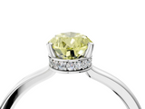 White gold Fancy Yellow Pear  Cut Solitaire Engagement Ring with Four-Prong Setting on a Classic Band_24