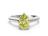 White gold Fancy Yellow Pear Cut Solitaire Engagement Ring with Tapered Band and Four-Prong Setting_15