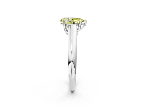 White gold Fancy Yellow Pear Cut Solitaire Engagement Ring with Tapered Band and Four-Prong Setting_17
