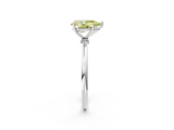 White gold Fancy Yellow Pear  Cut Solitaire Engagement Ring with Thin Band and Four-Prong Setting_5