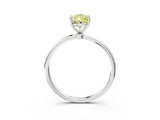 White gold Fancy Yellow Pear  Cut Solitaire Engagement Ring with Thin Band and Four-Prong Setting_6