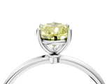 White gold Fancy Yellow Pear  Cut Solitaire Engagement Ring with Thin Band and Four-Prong Setting_7