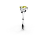 White gold Fancy Yellow Pear  Cut Solitaire Floral Diamond Ring with Four-Prong Setting_39