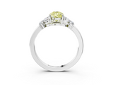 White gold Fancy Yellow Pear  Cut Solitaire Floral Diamond Ring with Four-Prong Setting_40