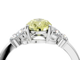 White gold Fancy Yellow Pear  Cut Solitaire Floral Diamond Ring with Four-Prong Setting_41