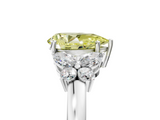 White gold Fancy Yellow Pear  Cut Solitaire Floral Diamond Ring with Four-Prong Setting_41