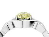 White gold Fancy Yellow Pear Cut Solitaire Intertwined Band Prong Setting Ring_4