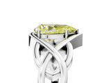 White gold Fancy Yellow Pear Cut Solitaire Intertwined Band Prong Setting Ring_5