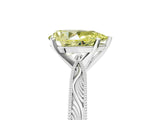 White gold Fancy Yellow Pear Cut Solitaire Milgrain Engraved Band with Four-Prong Setting_17