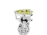 White gold Fancy Yellow Pear Cut Solitaire Milgrain Leaf Band with Prong Setting_17