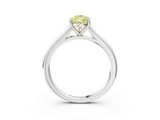 White gold Fancy Yellow Pear  Cut Solitaire Ring with Cathedral Band and Four-Prong Setting_72