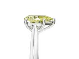 White gold Fancy Yellow Pear  Cut Solitaire Ring with Cathedral Band and Four-Prong Setting_75