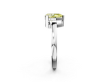 White gold Fancy Yellow Pear  Cut Solitaire Ring with Four-Prong Setting and Classic Band_59