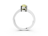 White gold Fancy Yellow Pear  Cut Solitaire Ring with Four-Prong Setting and Classic Band_65