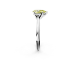 White gold Fancy Yellow Pear  Cut Solitaire Ring with Four-Prong Setting on a Classic Band_61