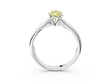 White gold Fancy Yellow Pear  Cut Solitaire Ring with Four-Prong Setting on a Classic Band_62