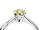 White gold Fancy Yellow Pear  Cut Solitaire Ring with Four-Prong Setting on a Classic Band_63