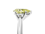 White gold Fancy Yellow Pear  Cut Solitaire Ring with Four-Prong Setting on a Classic Band_64