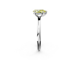 White gold Fancy Yellow Pear  Cut Solitaire Ring with Thin Band and Four-Prong Setting_18