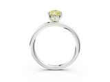 White gold Fancy Yellow Pear  Cut Solitaire Ring with Thin Band and Four-Prong Setting_19