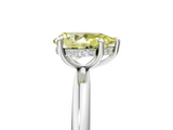 White gold Fancy Yellow Pear  Cut Solitaire Ring with Thin Band and Four-Prong Setting_21