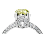 White gold Fancy Yellow Pear Cut Solitaire Split Shank Pave Diamond Engagement Ring with Four-Prong Setting_28