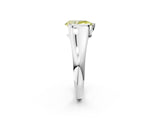 White gold Fancy Yellow Pear Cut Solitaire Tension Set Diamond Ring with Split Shank Band_26