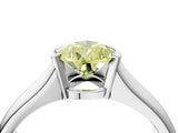 White gold Fancy Yellow Pear Cut Solitaire Tension Set Diamond Ring with Split Shank Band_28