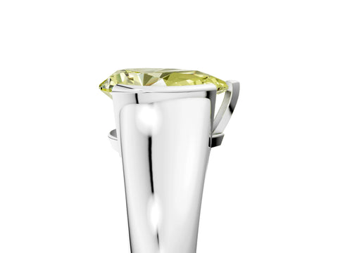 White gold Fancy Yellow Pear Cut Solitaire Tension Set Diamond Ring with Split Shank Band_5