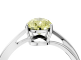 White gold Fancy Yellow Pear  Cut Solitaire Twist Band Ring with Four-Prong Setting_41