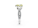 White gold Fancy Yellow Pear Cut Solitaire Twist Pave Diamond Engagement Ring with Prong Setting_14