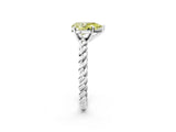 White gold Fancy Yellow Pear  Cut Solitaire Twisted Band with Four-Prong Setting_124