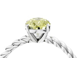 White gold Fancy Yellow Pear  Cut Solitaire Twisted Band with Four-Prong Setting_126