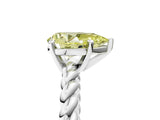 White gold Fancy Yellow Pear  Cut Solitaire Twisted Band with Four-Prong Setting_127
