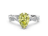 White gold Fancy Yellow Pear Cut Solitaire Twisted Pave Band with Four-Prong Setting_15