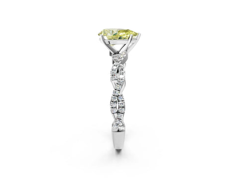 White gold Fancy Yellow Pear Cut Solitaire Twisted Pave Band with Four-Prong Setting_17