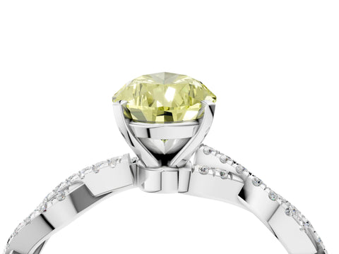 White gold Fancy Yellow Pear Cut Solitaire Twisted Pave Band with Four-Prong Setting_19