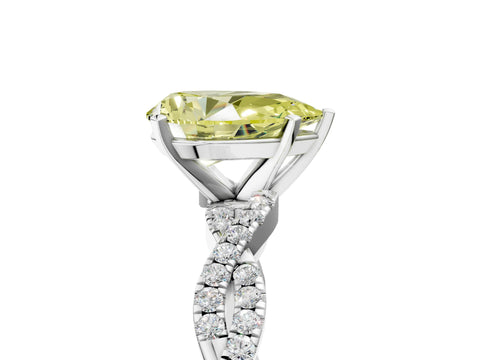 White gold Fancy Yellow Pear Cut Solitaire Twisted Pave Band with Four-Prong Setting_8