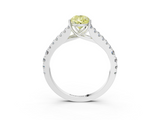 White gold Fancy Yellow Pear  Cut Split Shank Pave Diamond Engagement Ring with Four-Prong Setting_79