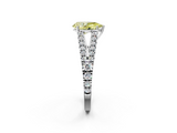 White gold Fancy Yellow Pear  Cut Split Shank Pave Diamond Engagement Ring with Four-Prong Setting_79