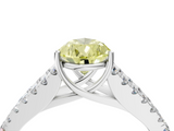 White gold Fancy Yellow Pear  Cut Split Shank Pave Diamond Engagement Ring with Four-Prong Setting_80