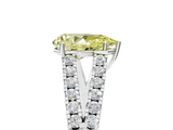 White gold Fancy Yellow Pear  Cut Split Shank Pave Diamond Engagement Ring with Four-Prong Setting_82