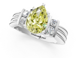 White gold Fancy Yellow Pear  Cut Three-Stone Channel Set Ring with Bar Prongs_77