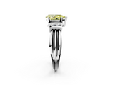 White gold Fancy Yellow Pear  Cut Three-Stone Channel Set Ring with Bar Prongs_78