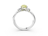White gold Fancy Yellow Pear  Cut Three-Stone Channel Set Ring with Bar Prongs_79