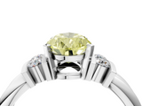 White gold Fancy Yellow Pear  Cut Three-Stone Channel Set Ring with Bar Prongs_80